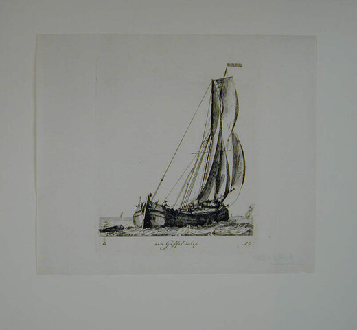 A.0149(0094); Prent van een gaffelschip; prent