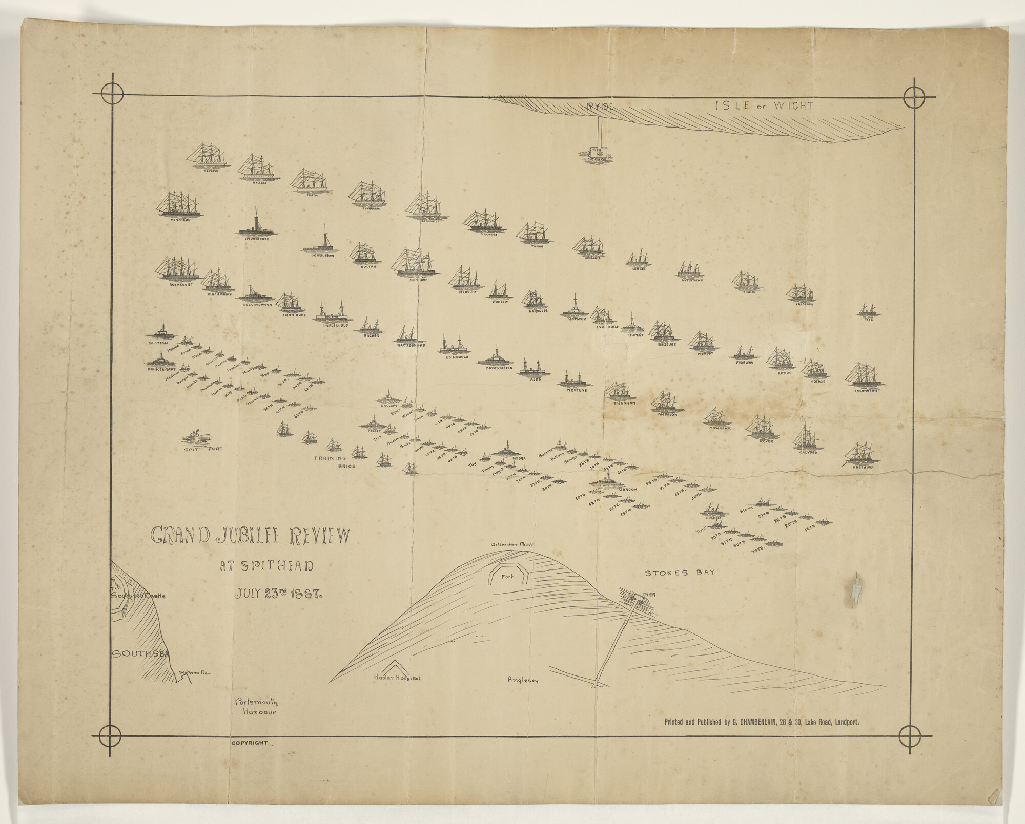 S.2150(12); Grote vlootrevue bij Spithead ter gelegenheid van het jubilieum van koningin Victoria; prent