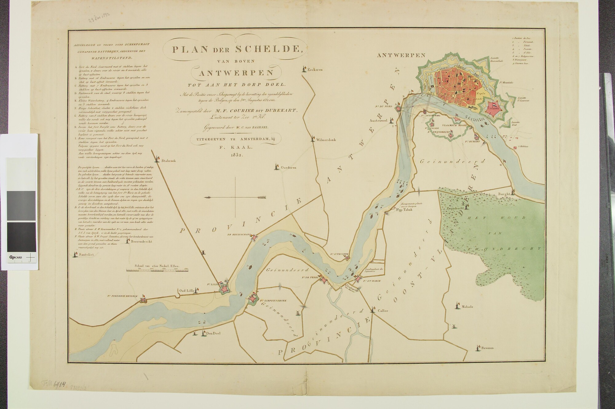 S.1277(03)6o1; Kaart van de Schelde vanaf Antwerpen tot het dorp Doel; prent