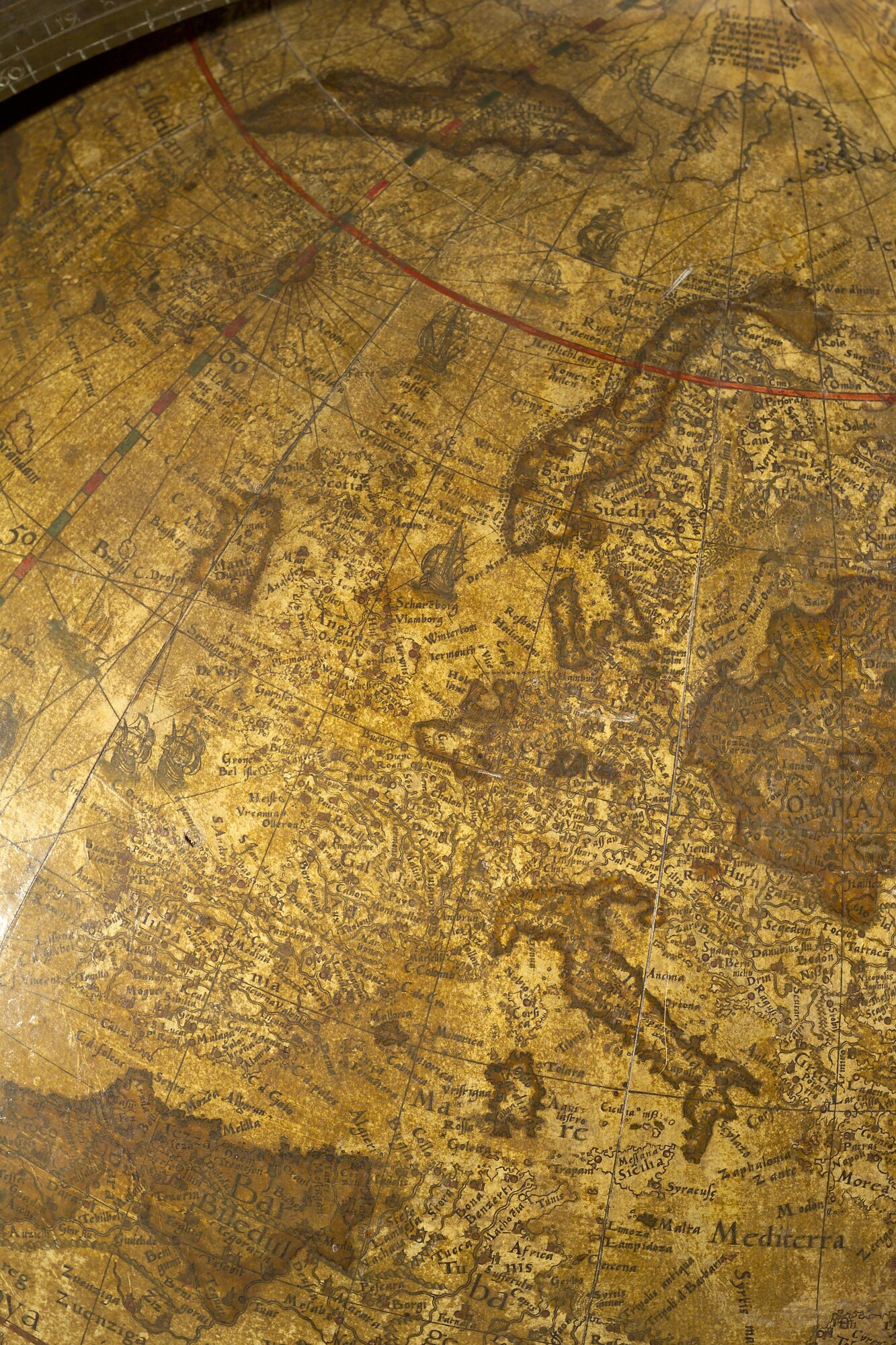 A.1140; Aardglobe van 52,5 cm doorsnede door Jacob Floris van Langren, 1589; globe