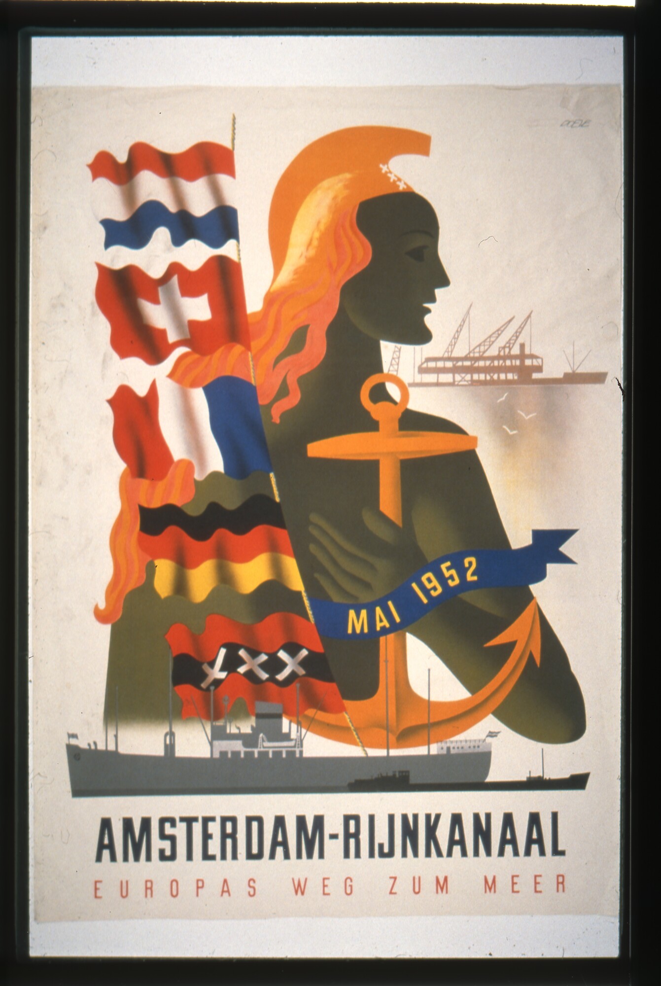 1989.1149; De vaart op het Amsterdam-Rijnkanaal, 1952; affiche