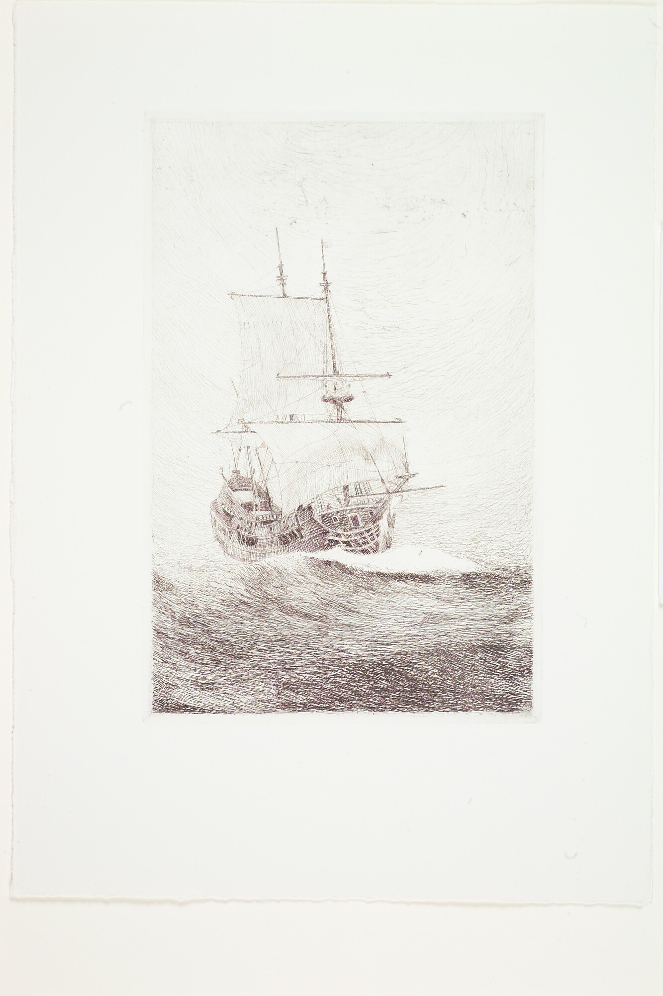 2008.0658; Prent, een zeventiende-eeuws schip; prent
