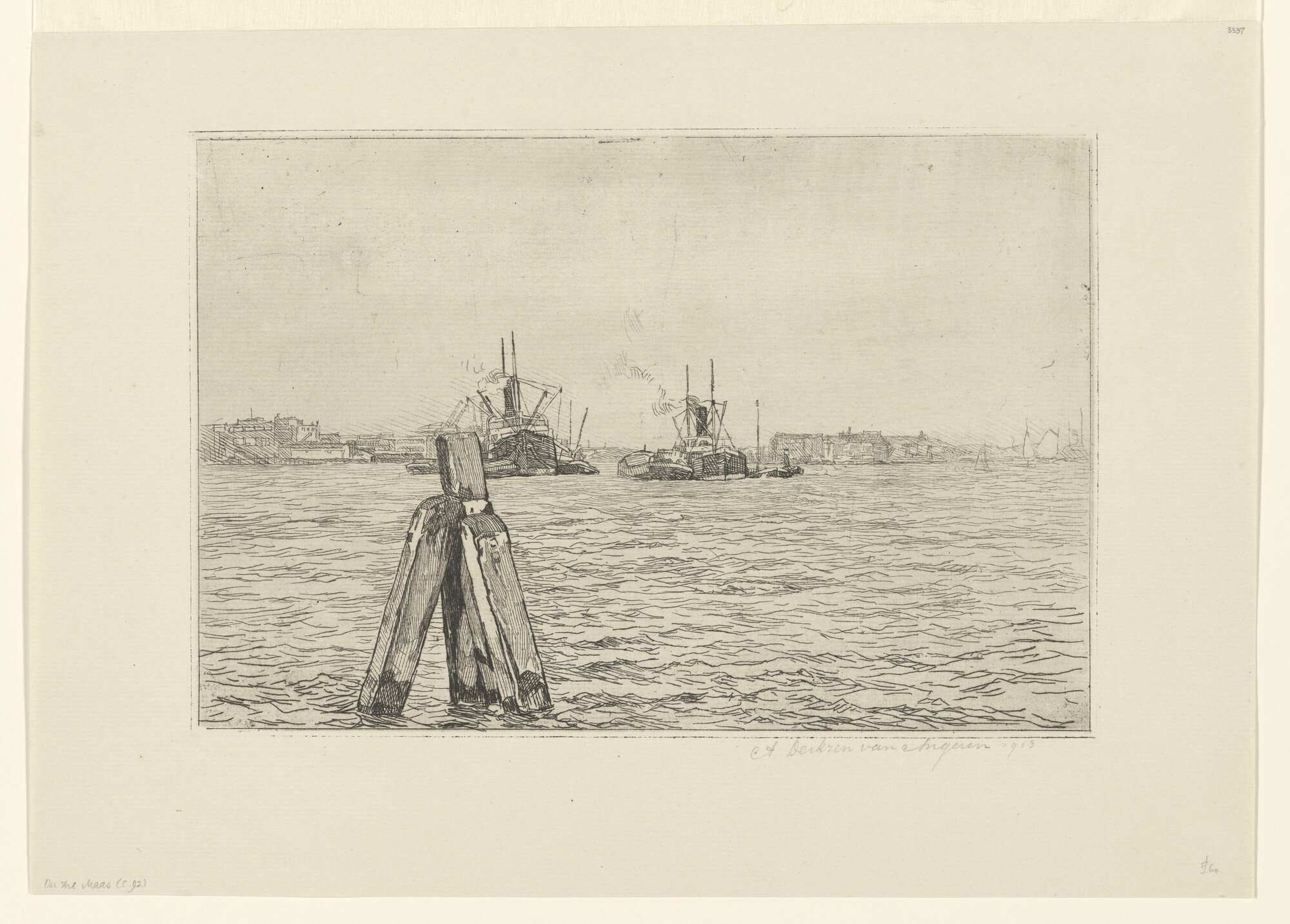 A.5175(03); De nieuwe Maas te Rotterdam; prent