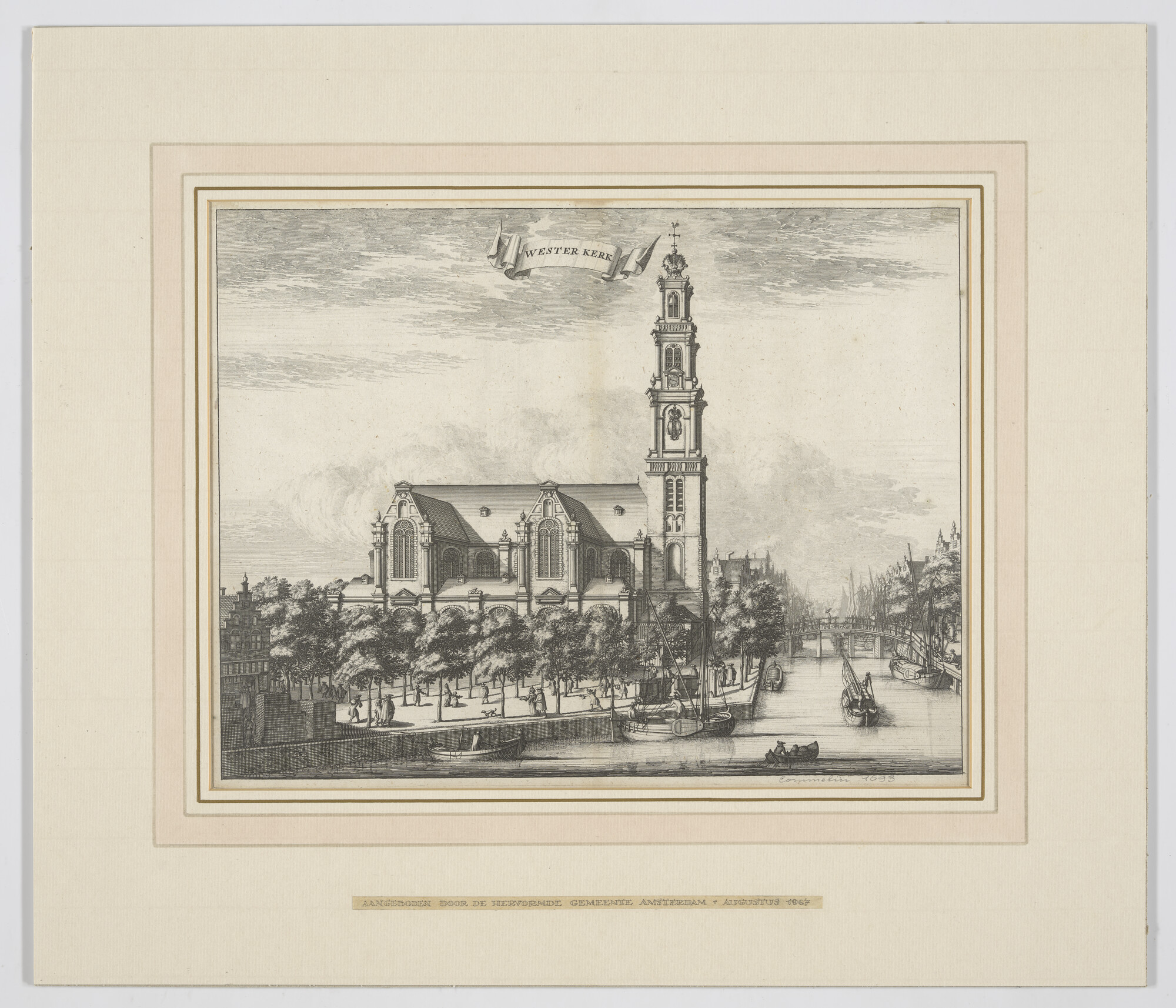 2006.0047; Kopergravure 'Westerkerk te Amsterdam'; gravure
