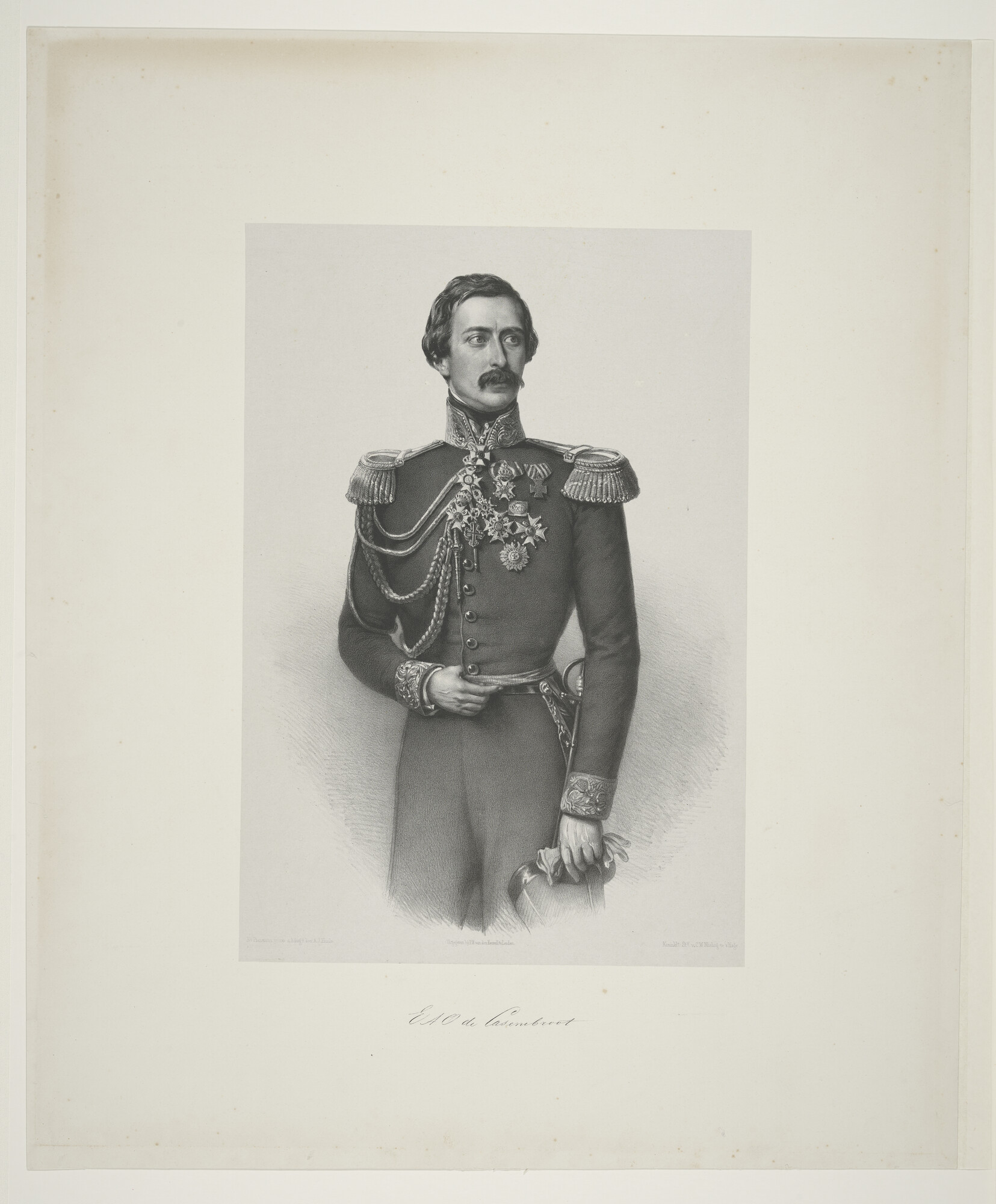 S.1133; Portret van Staatsraad jhr. E.A.O. de Casembroot; prent