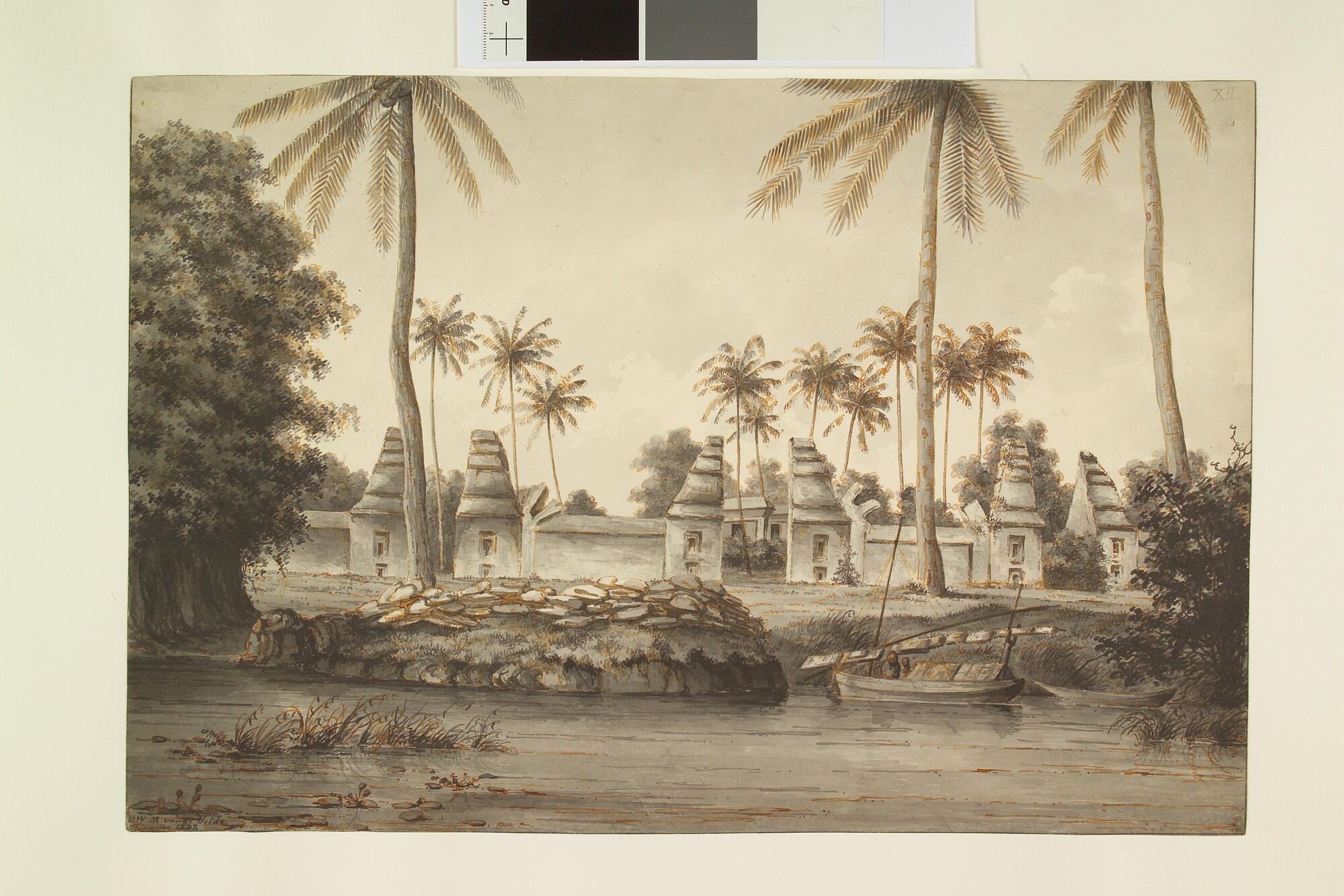 S.2931(03)04; Ruïnes van de dalam van de gewezen Sultans van Bantam op Java; tekening